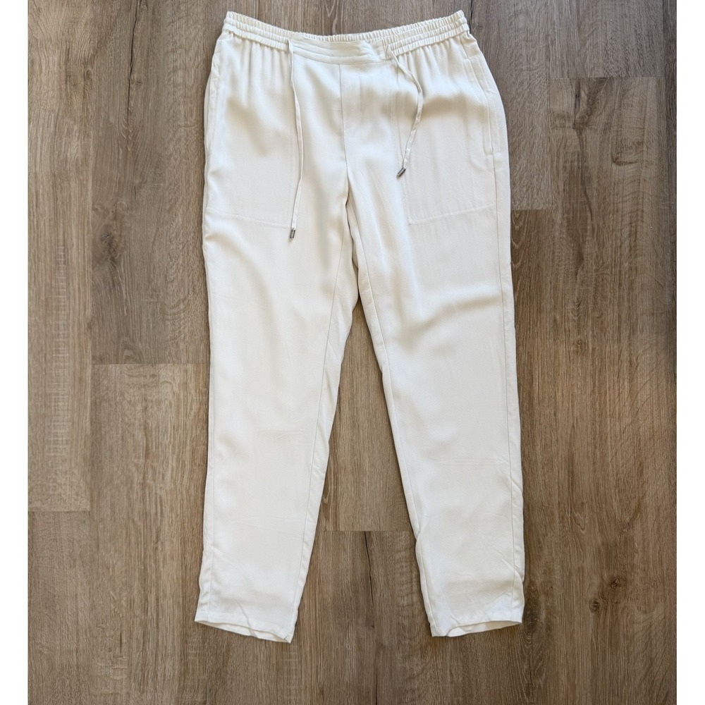Eileen Fisher Silk Tapered Lined Pants In Bone Color Womens Petite Small